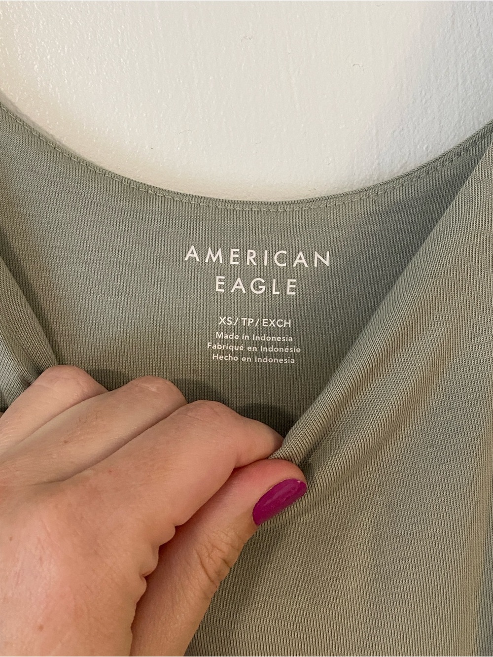 American Eagle Scoop Neck Midi Dress XS olive green - Picture 9 of 10